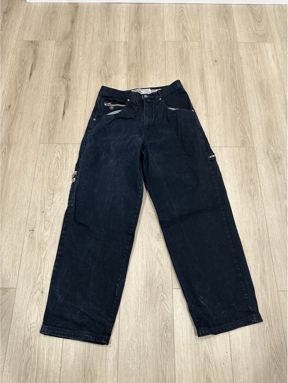 Beyond The Limit Hip-Hop Baggy Y2K Black Denim 32x31 Jeans